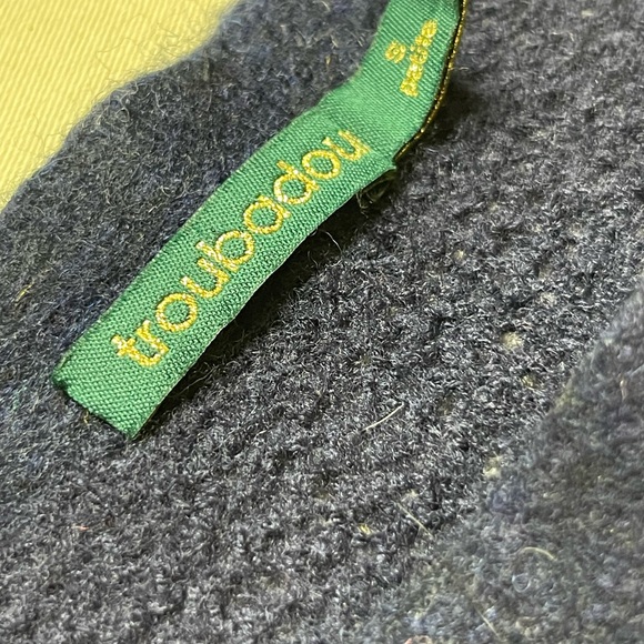 Anthropologie Blue and Yellow Crew Neck Sweater with Bold Design - Picture 3 of 3